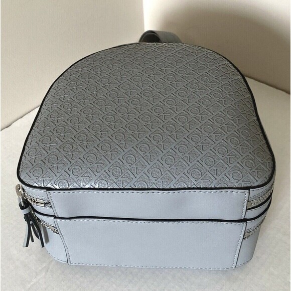New Calvin Klein Estelle Debossed Monogram Logo Backpack Grey - Picture 3 of 6